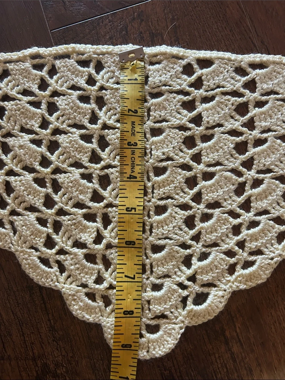 Delicate handmade Crochet Triangle hair bandana in Cream
